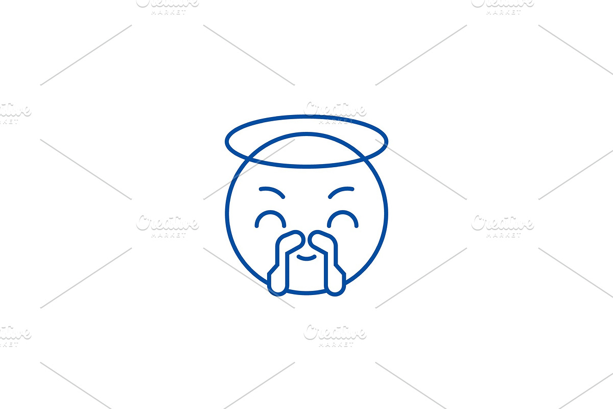 Saint emoji line icon concept. Saint in Illustrations - product preview 8