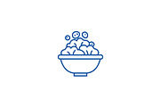 Salad bowl line icon concept. Salad