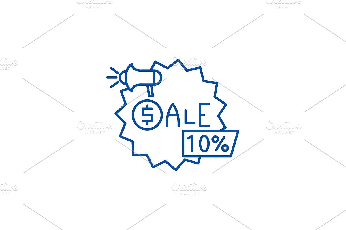 Sales line icon concept. Sales flat in Illustrations - product preview 8