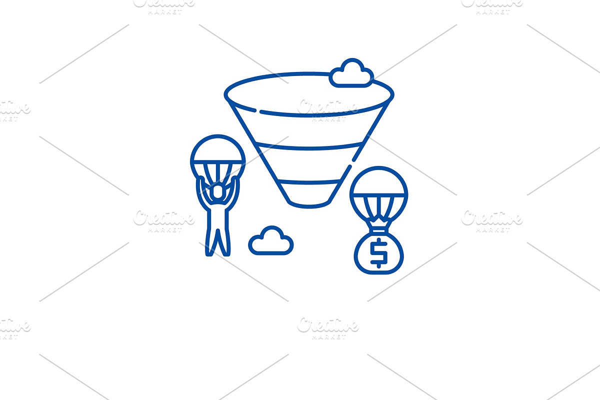 Sales funnel line icon concept in Illustrations - product preview 8