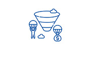 Sales funnel line icon concept