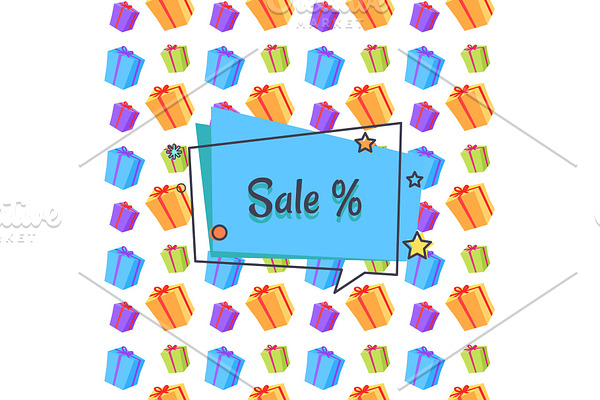 Sale Banner with Boxes Packages