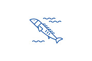 Salmon line icon concept. Salmon