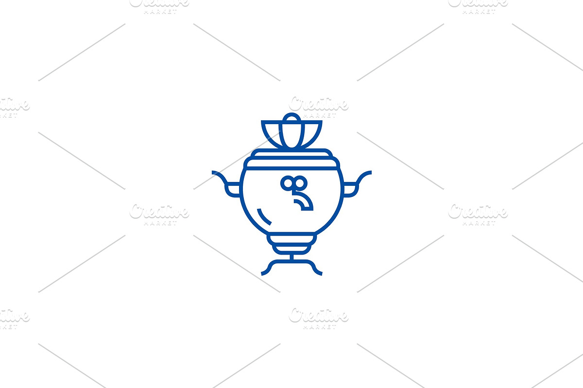 Samovar line icon concept. Samovar in Illustrations - product preview 8