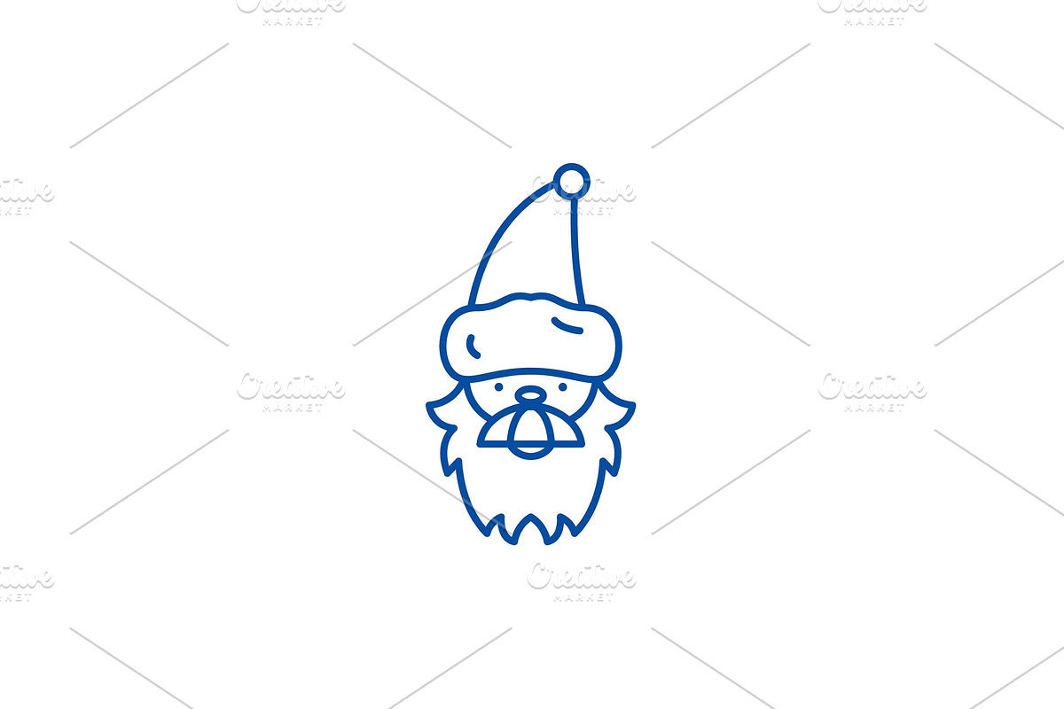 Santa claus line icon concept. Santa in Objects - product preview 8