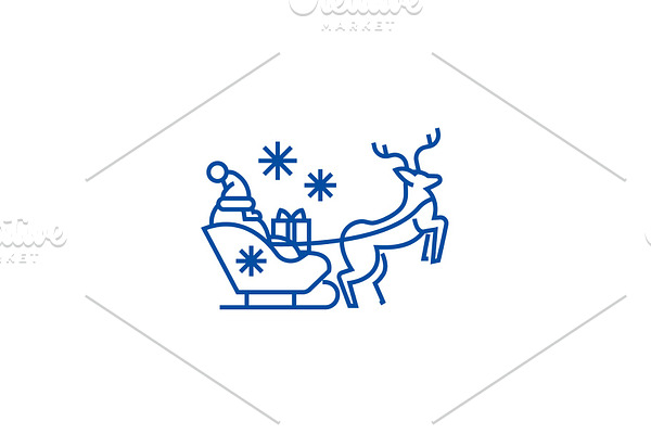Santa claus in a sleigh with a deer