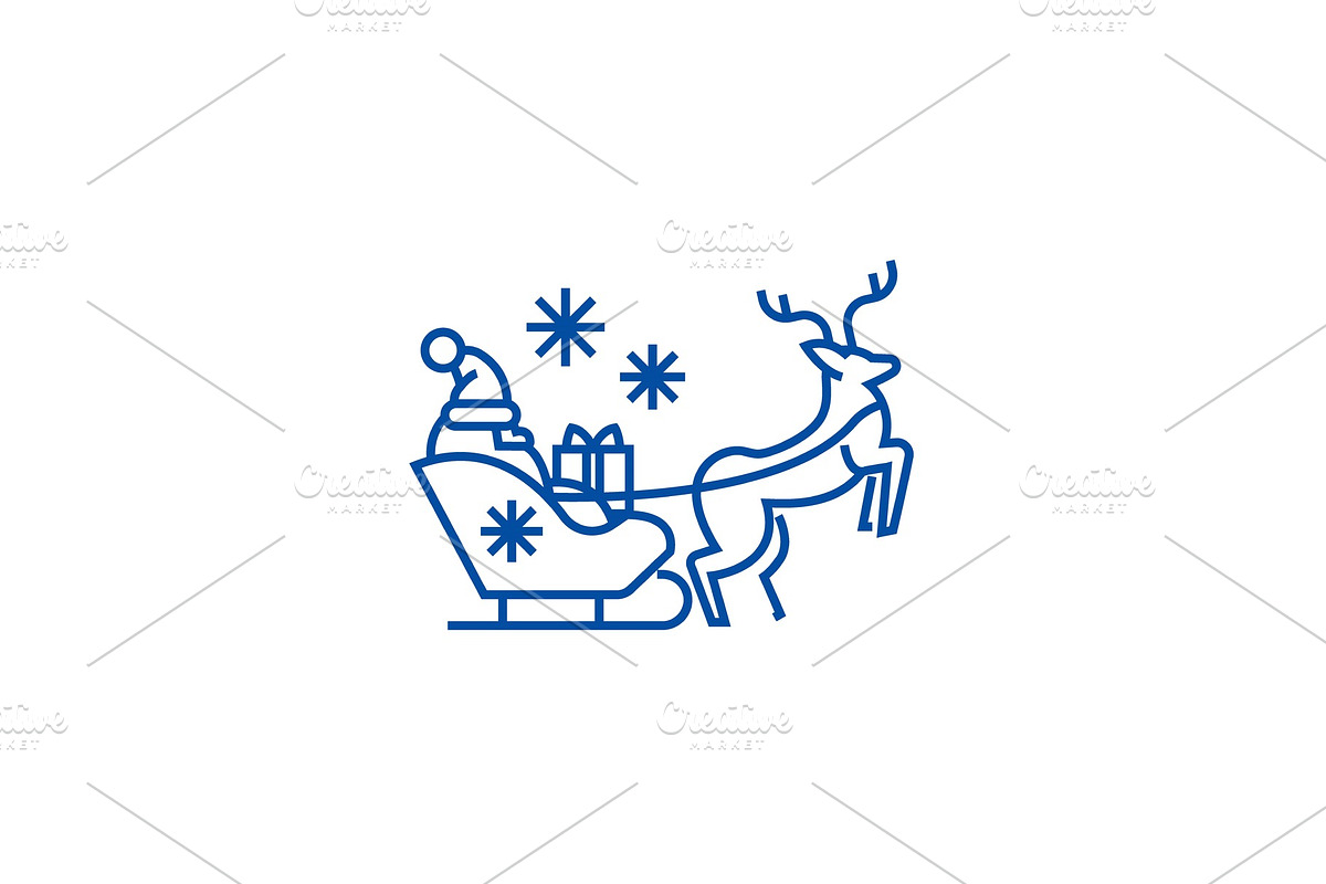 Santa claus in a sleigh with a deer in Objects - product preview 8