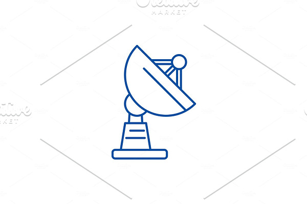 Satellite dish line icon concept
