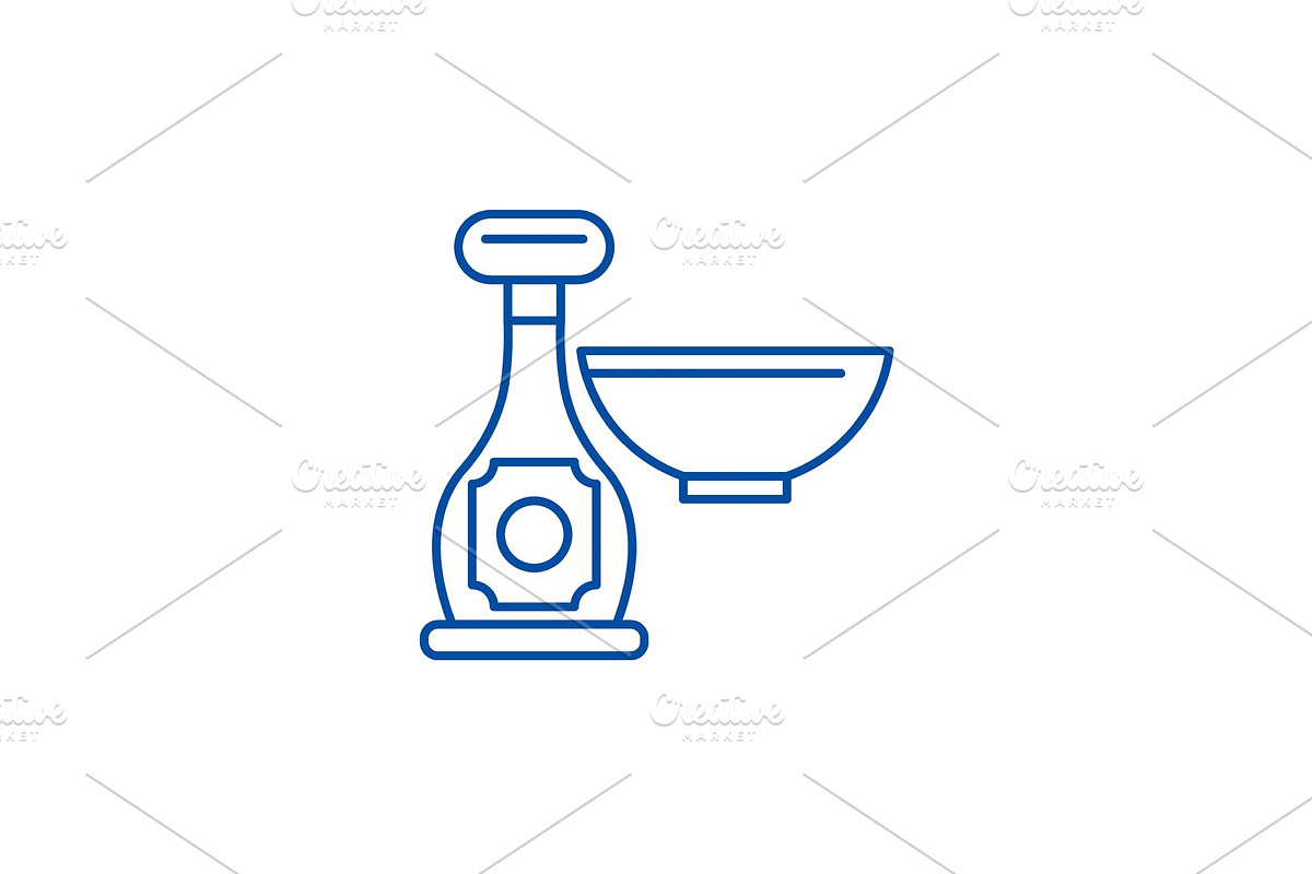 Sauce in a bottle line icon concept in Illustrations - product preview 8
