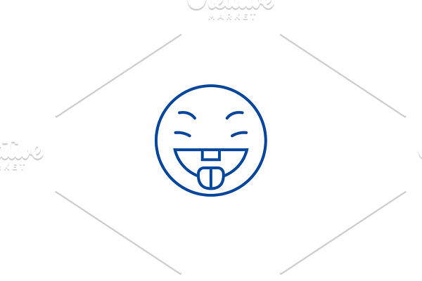 Savoring food emoji line icon