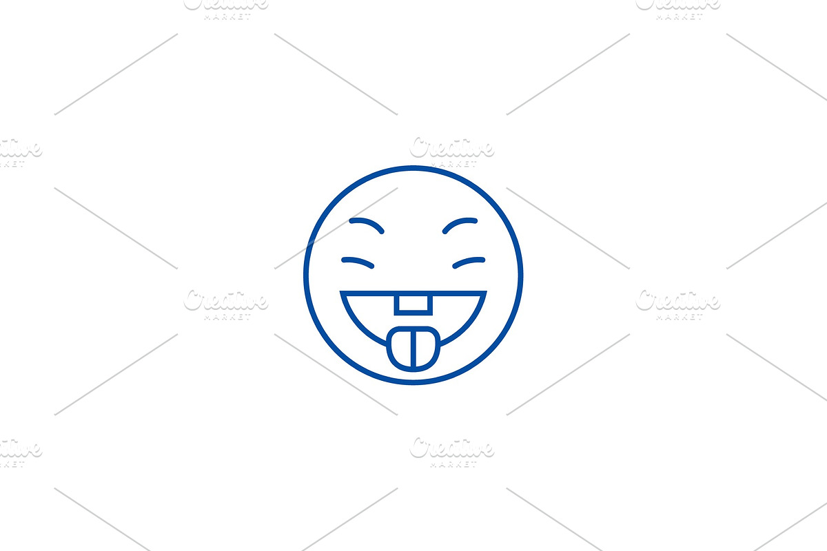 Savoring food emoji line icon in Illustrations - product preview 8