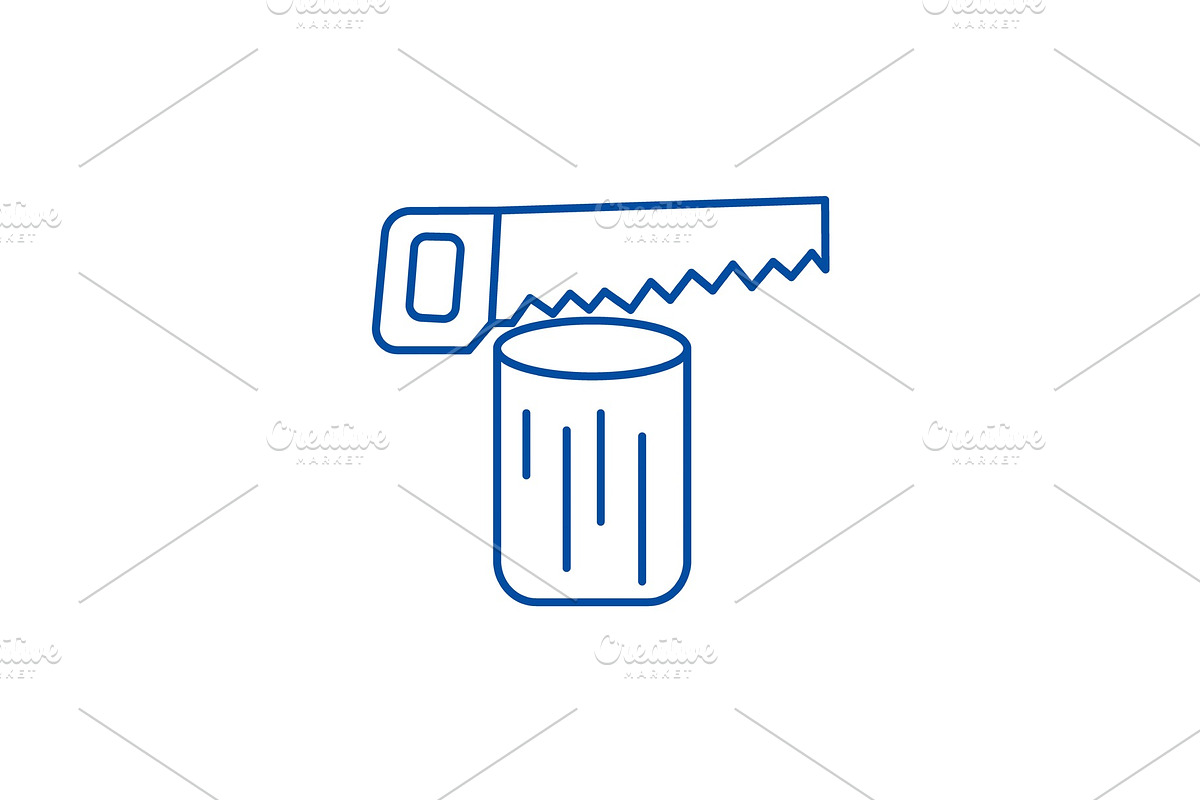 Saw log,chainsaw line icon concept in Illustrations - product preview 8