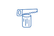 Saw log,chainsaw line icon concept