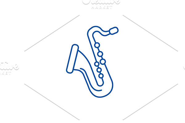 Saxophone line icon concept
