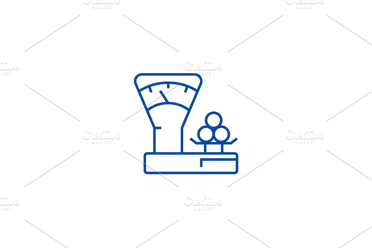 Scales counter,shop line icon in Illustrations - product preview 8