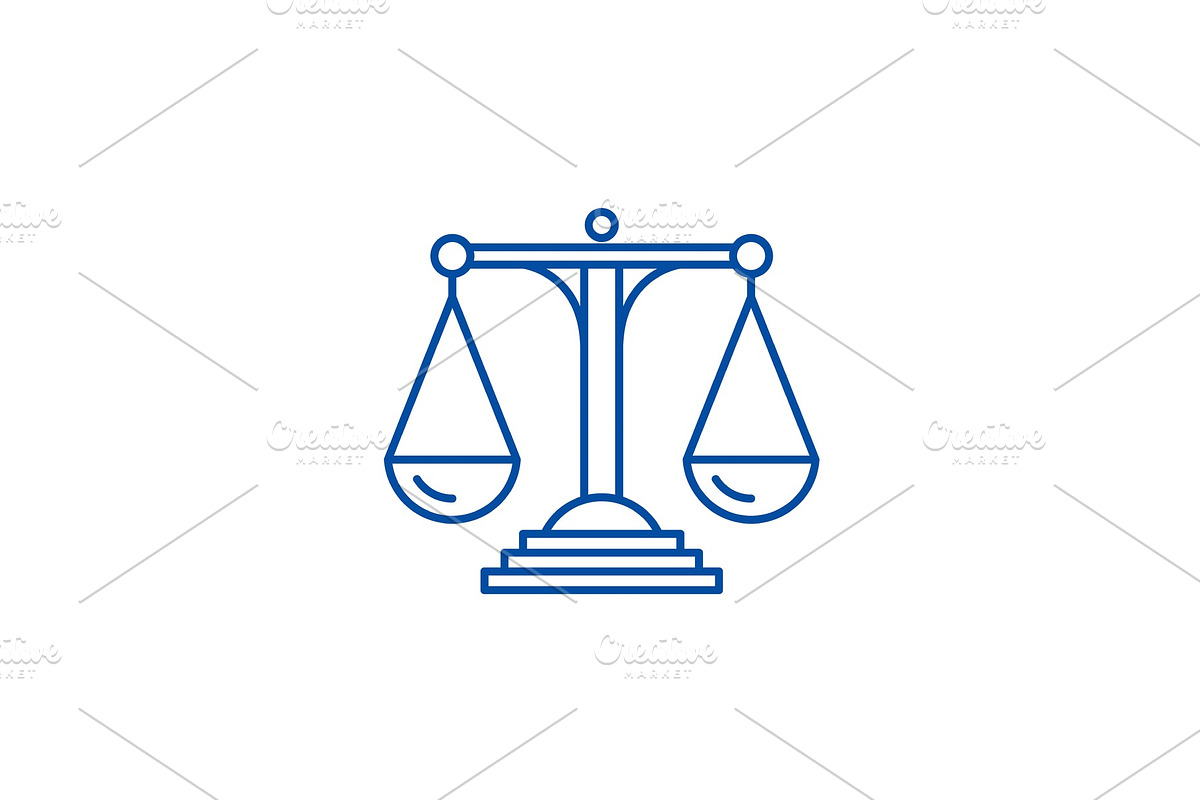 Scales of justice line icon concept in Textures - product preview 8