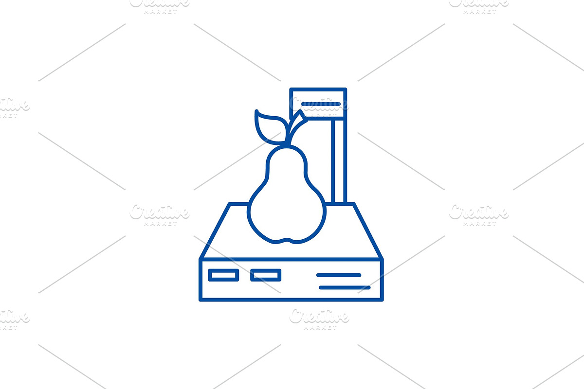 Scales shop,pear line icon concept in Illustrations - product preview 8