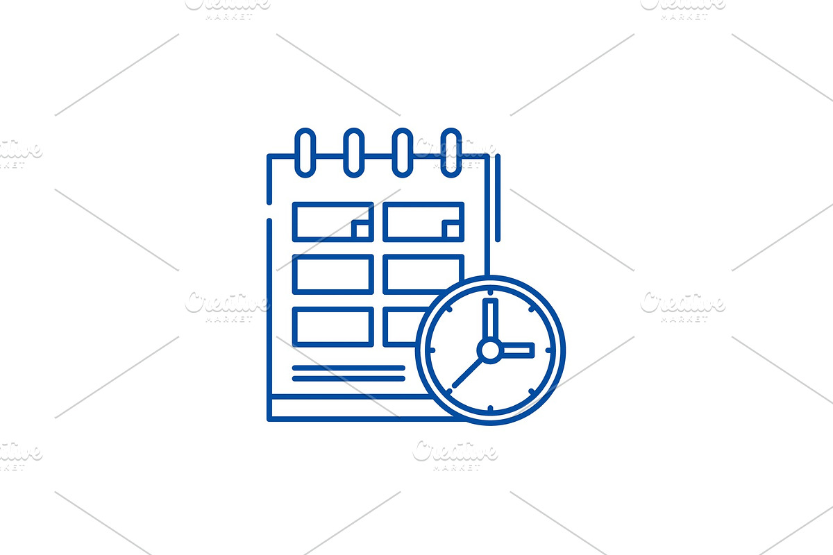 Schedule line icon concept. Schedule in Illustrations - product preview 8