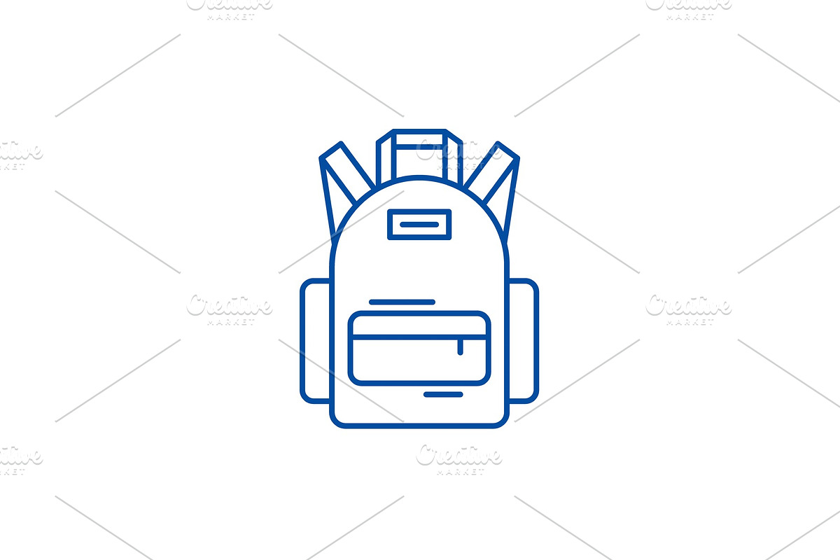 School bag line icon concept. School in Objects - product preview 8