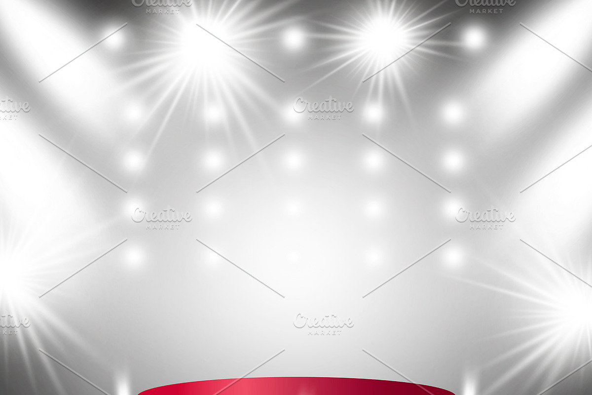 Stage podium with lighting in Illustrations - product preview 8