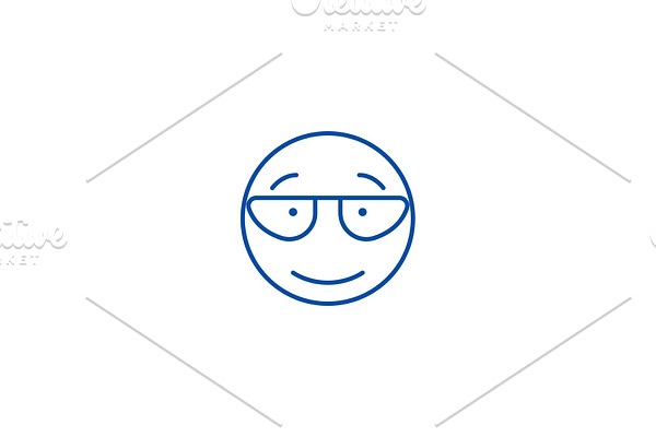 Scientist emoji line icon concept
