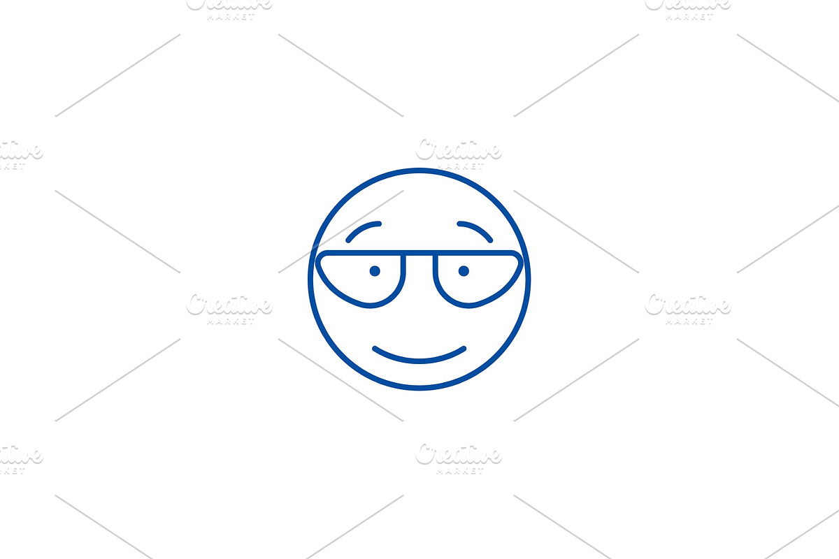 Scientist emoji line icon concept in Illustrations - product preview 8