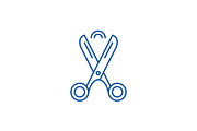 Scissors line icon concept. Scissors