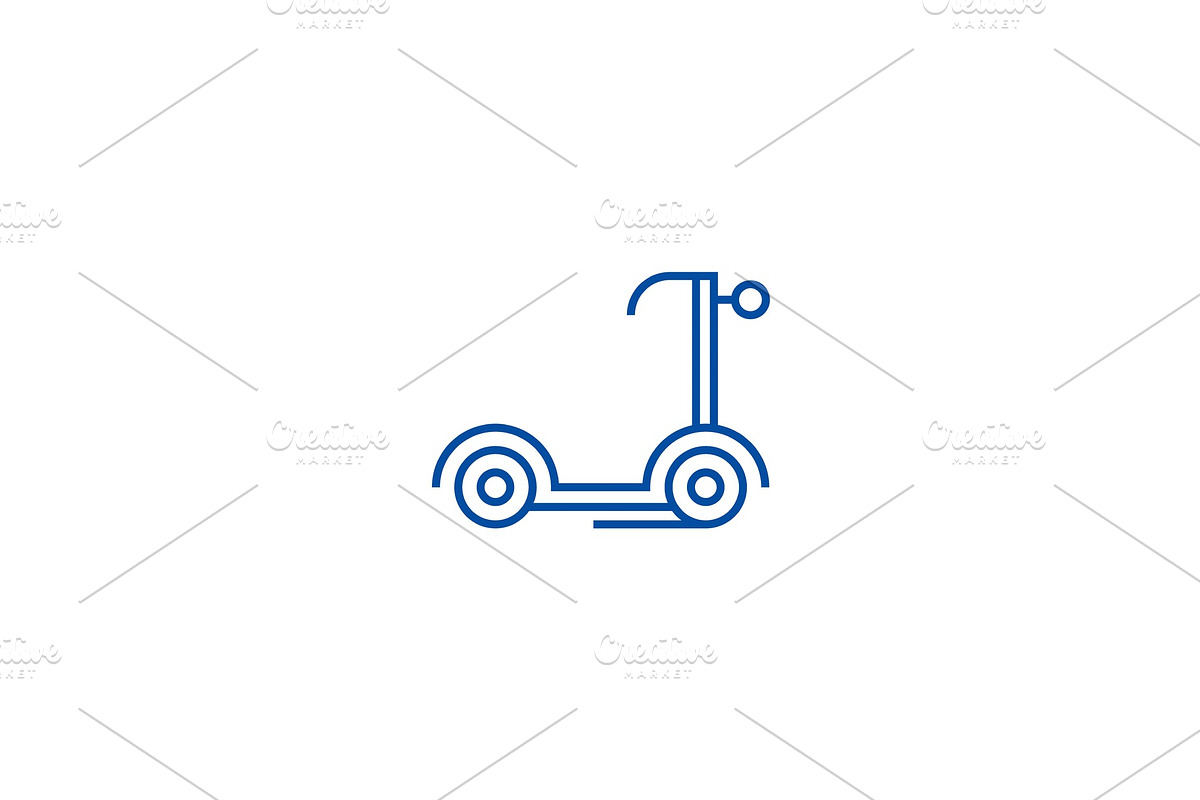 Scooter kick line icon concept in Illustrations - product preview 8