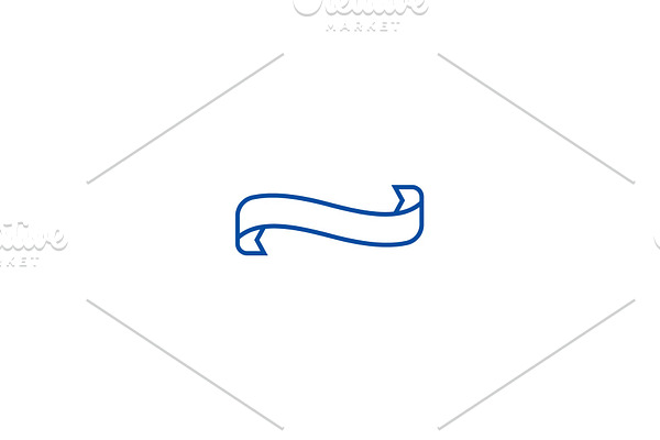 Scrull ribbon line icon concept
