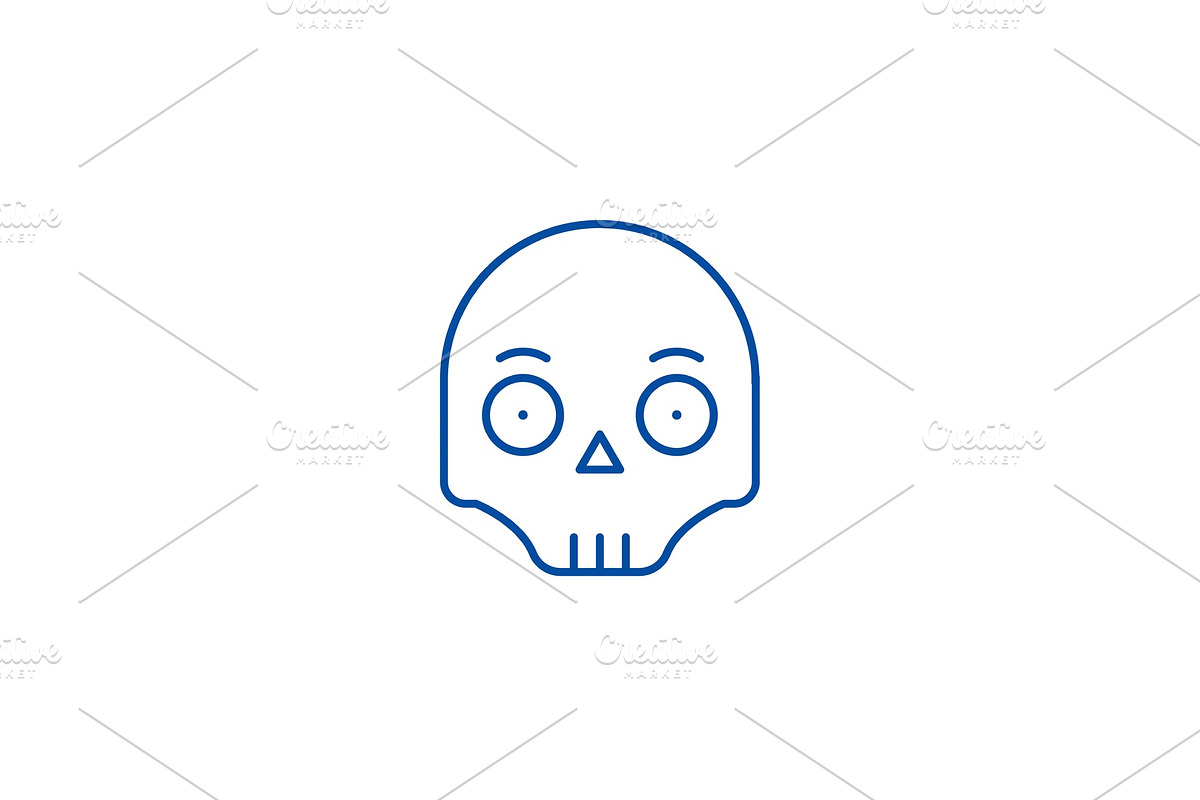 Scull emoji line icon concept. Scull in Objects - product preview 8