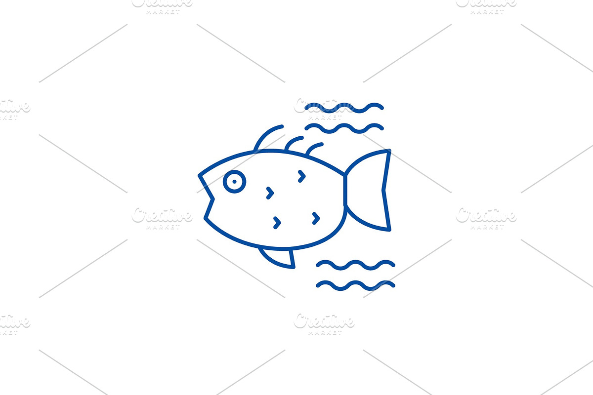 Sea fish line icon concept. Sea fish in Illustrations - product preview 8