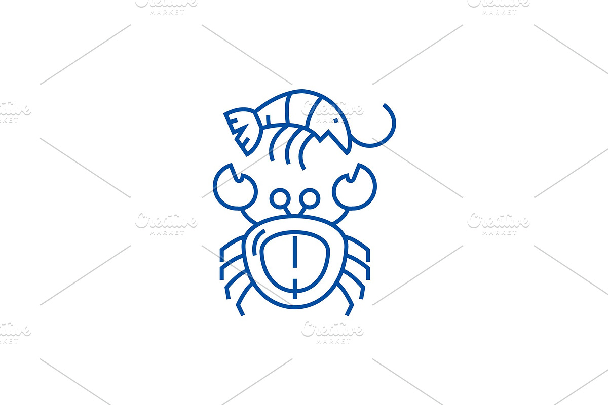 Seafood line icon concept. Seafood in Illustrations - product preview 8