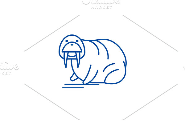 Seal line icon concept. Seal flat