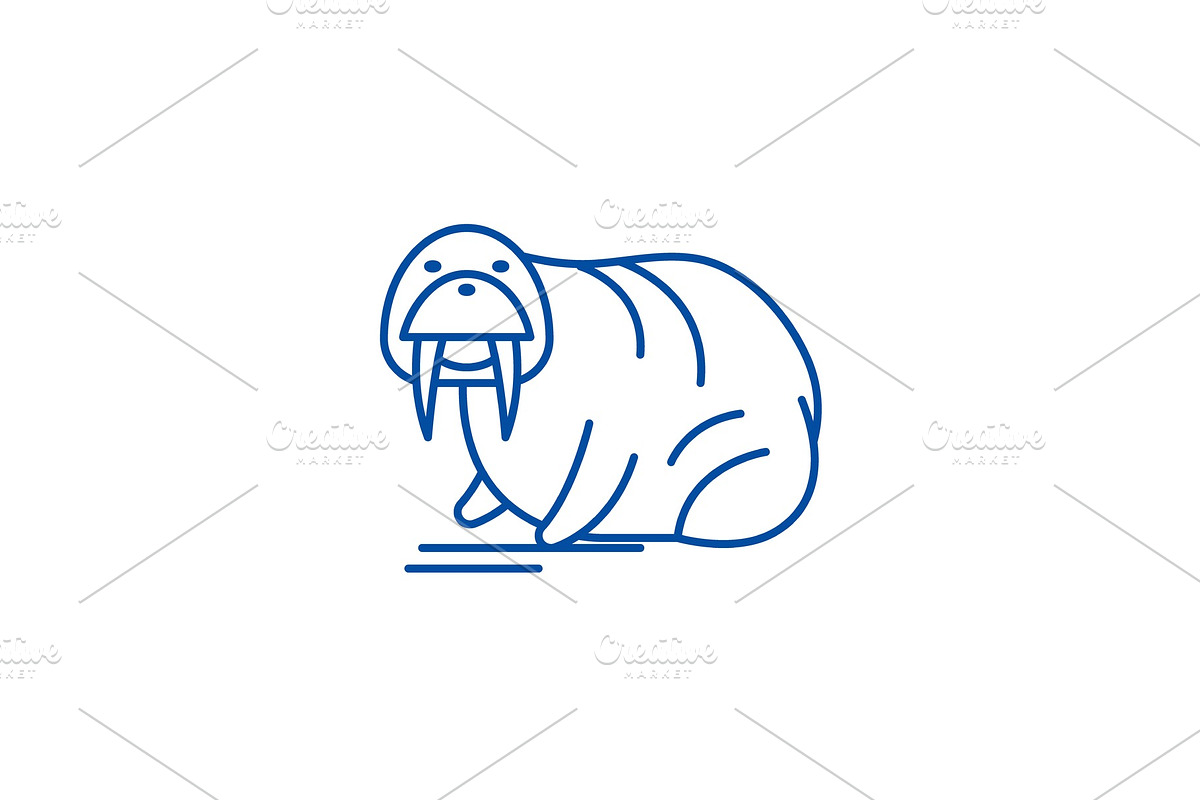 Seal line icon concept. Seal flat in Illustrations - product preview 8