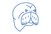 Seal head line icon concept. Seal