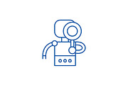 Search robot line icon concept