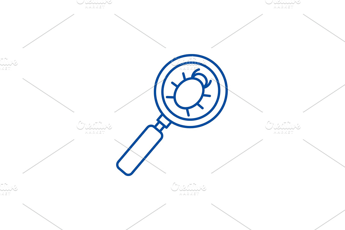 Searching bug line icon concept in Illustrations - product preview 8