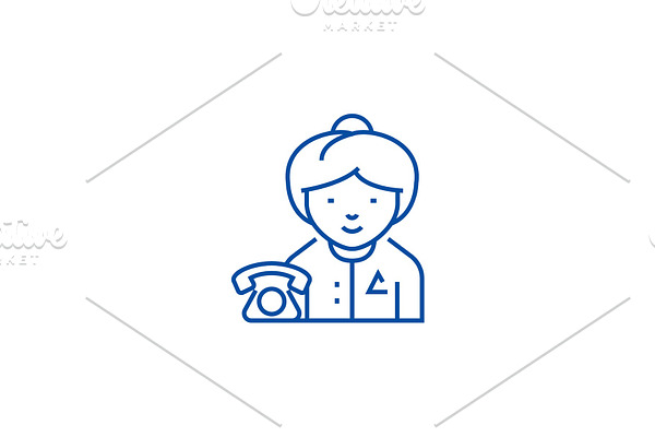 Secretary line icon concept