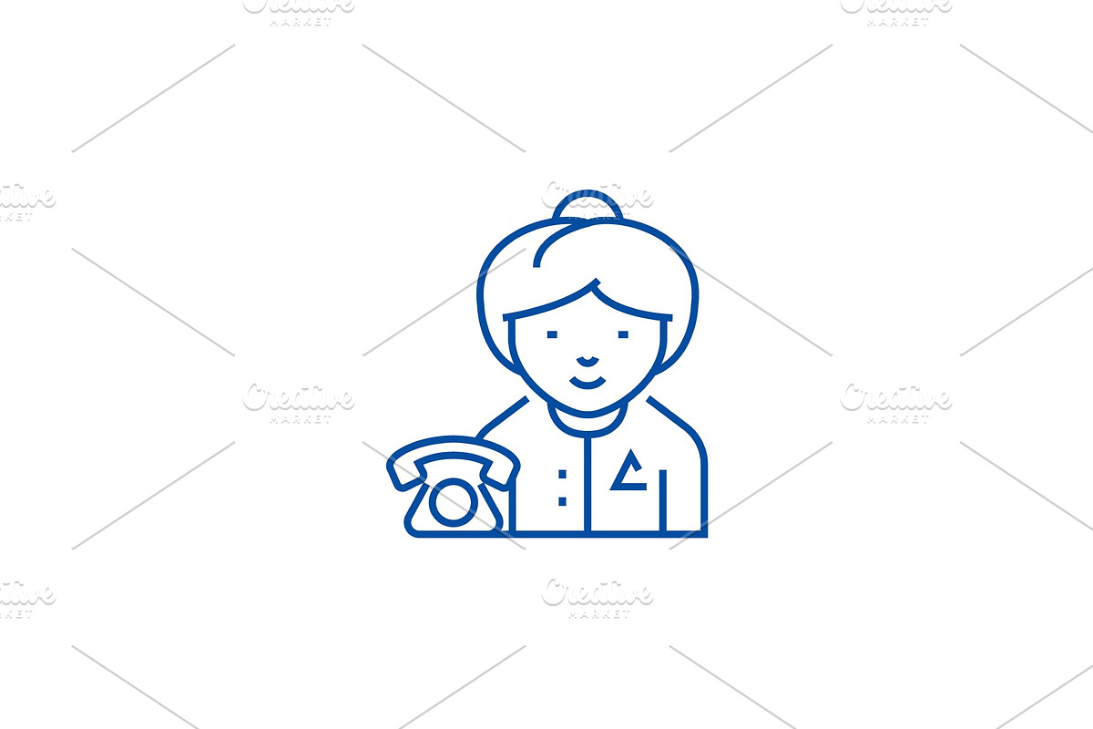 Secretary line icon concept in Illustrations - product preview 8