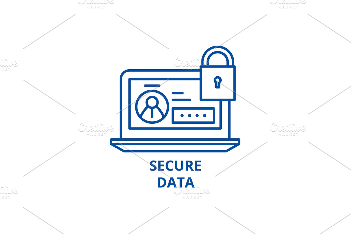 Secure data line icon concept in Illustrations - product preview 8
