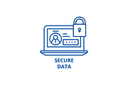 Secure data line icon concept