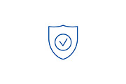 Secure shield line icon concept