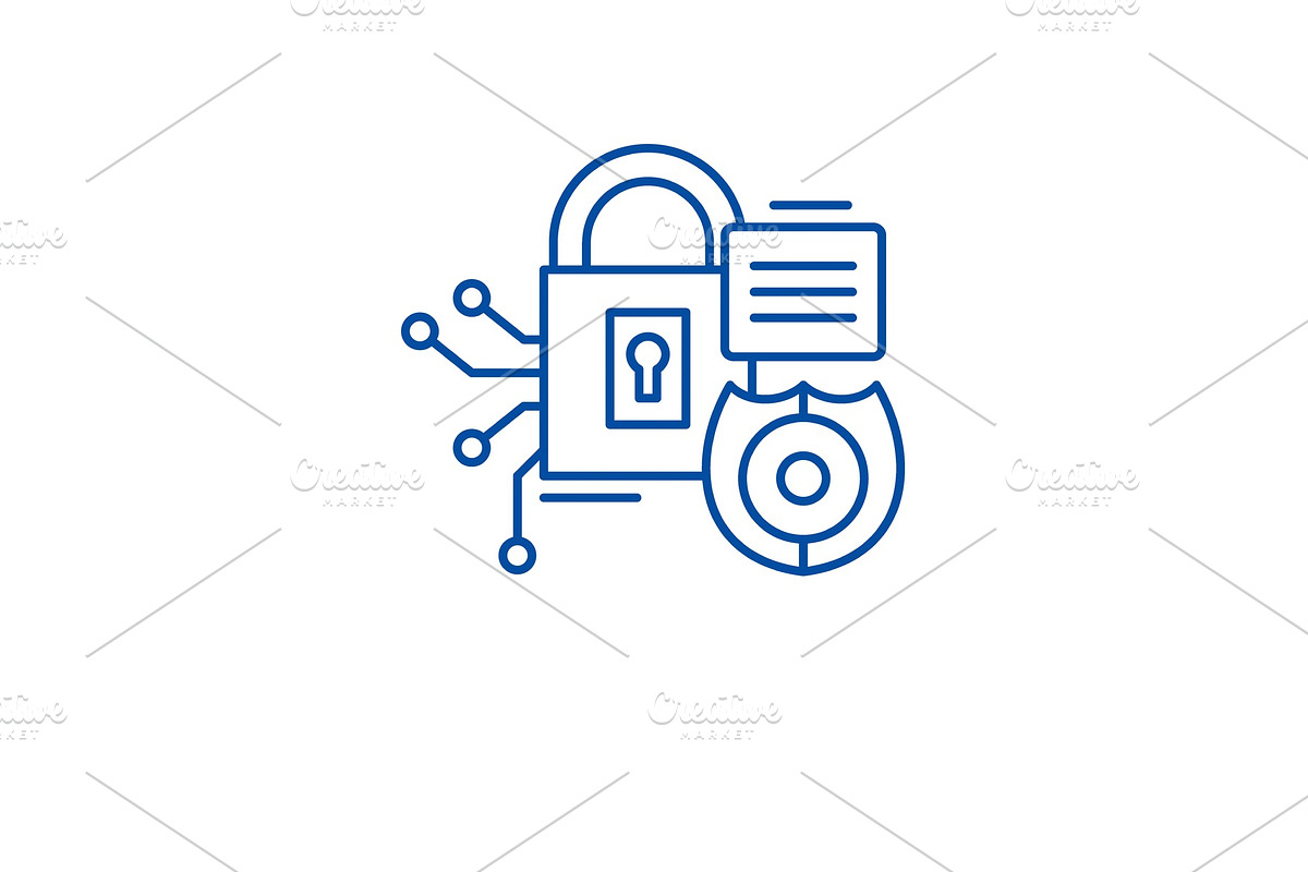 Security framework line icon concept in Illustrations - product preview 8
