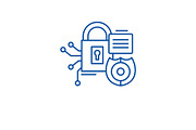 Security framework line icon concept