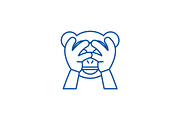 See no evil emoji line icon concept
