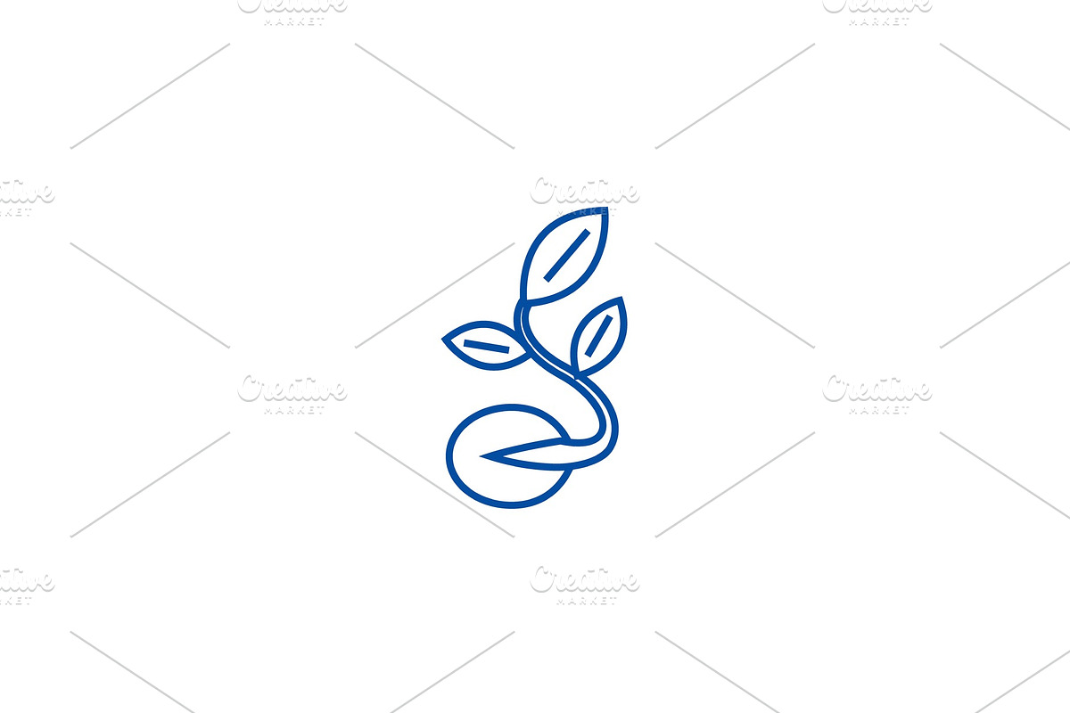 Seeds,grow plant line icon concept in Illustrations - product preview 8