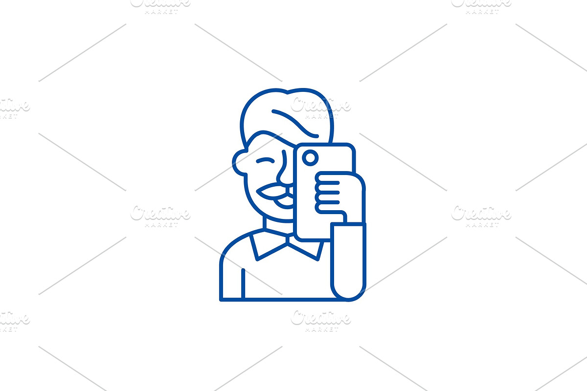 Selfies line icon concept. Selfies in Illustrations - product preview 8
