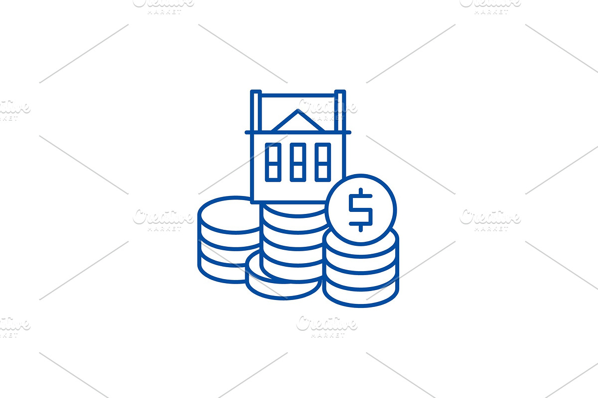 Selling a house line icon concept in Illustrations - product preview 8