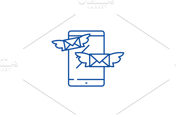 Sending messages line icon concept