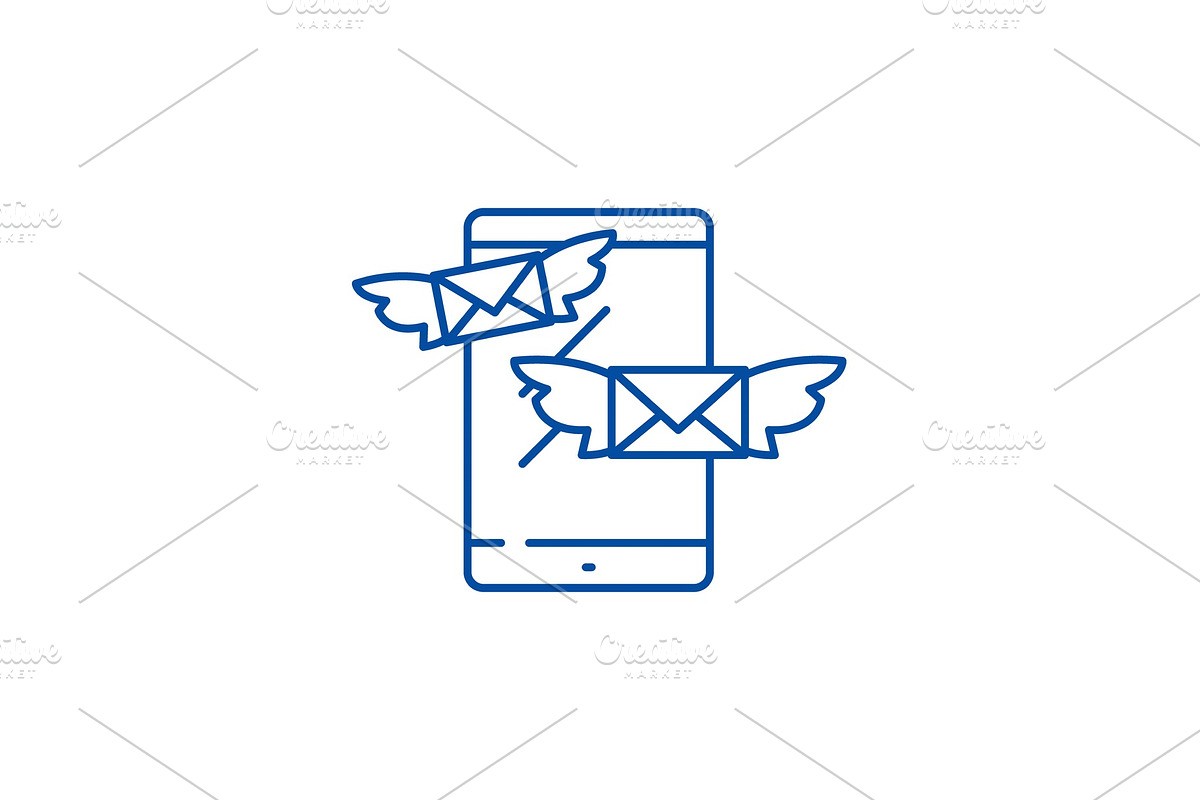 Sending messages line icon concept in Illustrations - product preview 8